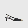 Pumps met slingback van glad leer