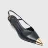 Pumps met slingback van glad leer