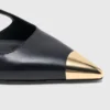 Pumps met slingback van glad leer