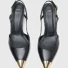 Pumps met slingback van glad leer