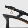 Pumps met slingback van glad leer