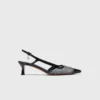 Pumps met strass en mesh