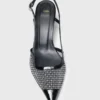 Pumps met strass en mesh