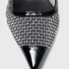 Pumps met strass en mesh