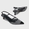 Pumps met strass en mesh