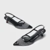 Pumps met strass en mesh