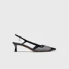 Pumps met strass en mesh