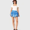 Rok met ruches en print