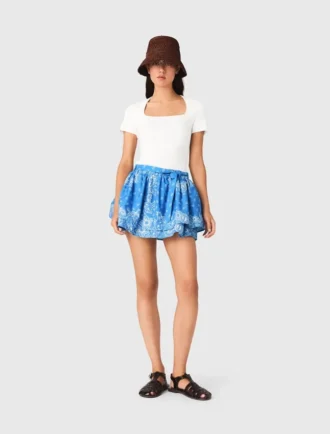 Rok met ruches en print