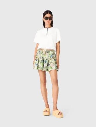 Rok met ruches en print