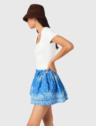 Rok met ruches en print