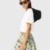 Rok met ruches en print