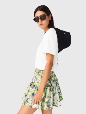 Rok met ruches en print