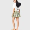 Rok met ruches en print
