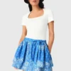 Rok met ruches en print