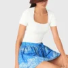 Rok met ruches en print
