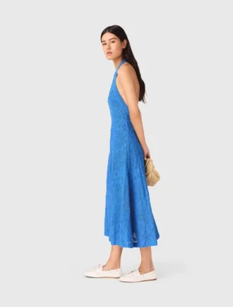 Rugloze maxi-jurk van guipure