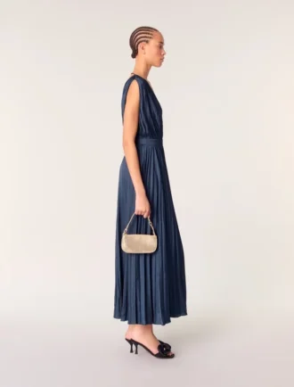 Sarah-clutch van metallic leer