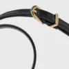 Smalle leren riem met krokodillenprint