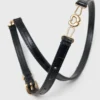 Smalle leren riem met krokodillenprint