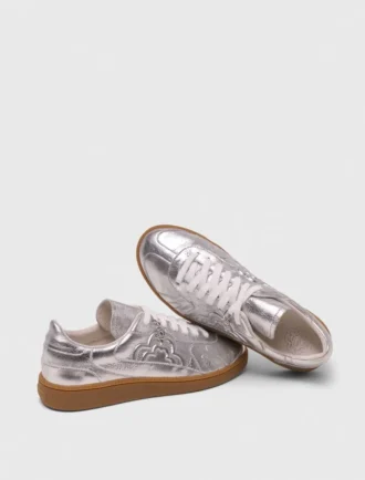 Sneakers van metallic leer