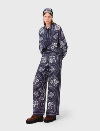 Soepelvallende broek met bandana-print