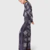 Soepelvallende broek met bandana-print