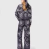 Soepelvallende broek met bandana-print