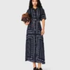 Soepelvallende maxi-jurk met patroon