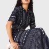 Soepelvallende maxi-jurk met patroon