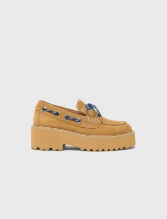 Suède platform bootschoenen