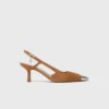 Suède pumps met metallic neus