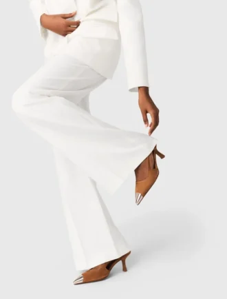 Suède pumps met metallic neus