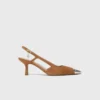 Suède pumps met metallic neus