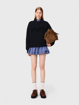 Sweatshirt met Paris-logo in reliëf