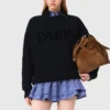 Sweatshirt met Paris-logo in reliëf