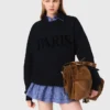 Sweatshirt met Paris-logo in reliëf