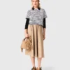 T-shirt met gestreepte strassbloem