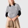 T-shirt met gestreepte strassbloem