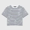 T-shirt met gestreepte strassbloem