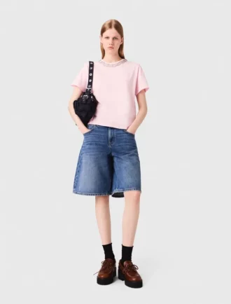 T-shirt met korte mouwen en ronde hals