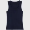 Tanktop van ribgebreid
