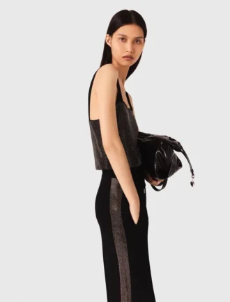 Top met bandjes en strass-steentjes