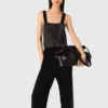 Top met bandjes en strass-steentjes