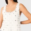 Top met spiegelende haakdetails
