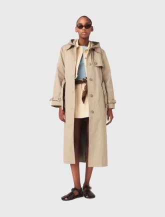Trenchcoat met afneembare capuchon