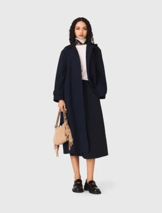 Trenchcoat met afneembare capuchon met strass-steentjes