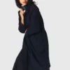 Trenchcoat met afneembare capuchon met strass-steentjes