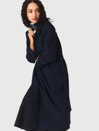 Trenchcoat met afneembare capuchon met strass-steentjes