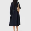 Trenchcoat met afneembare capuchon met strass-steentjes